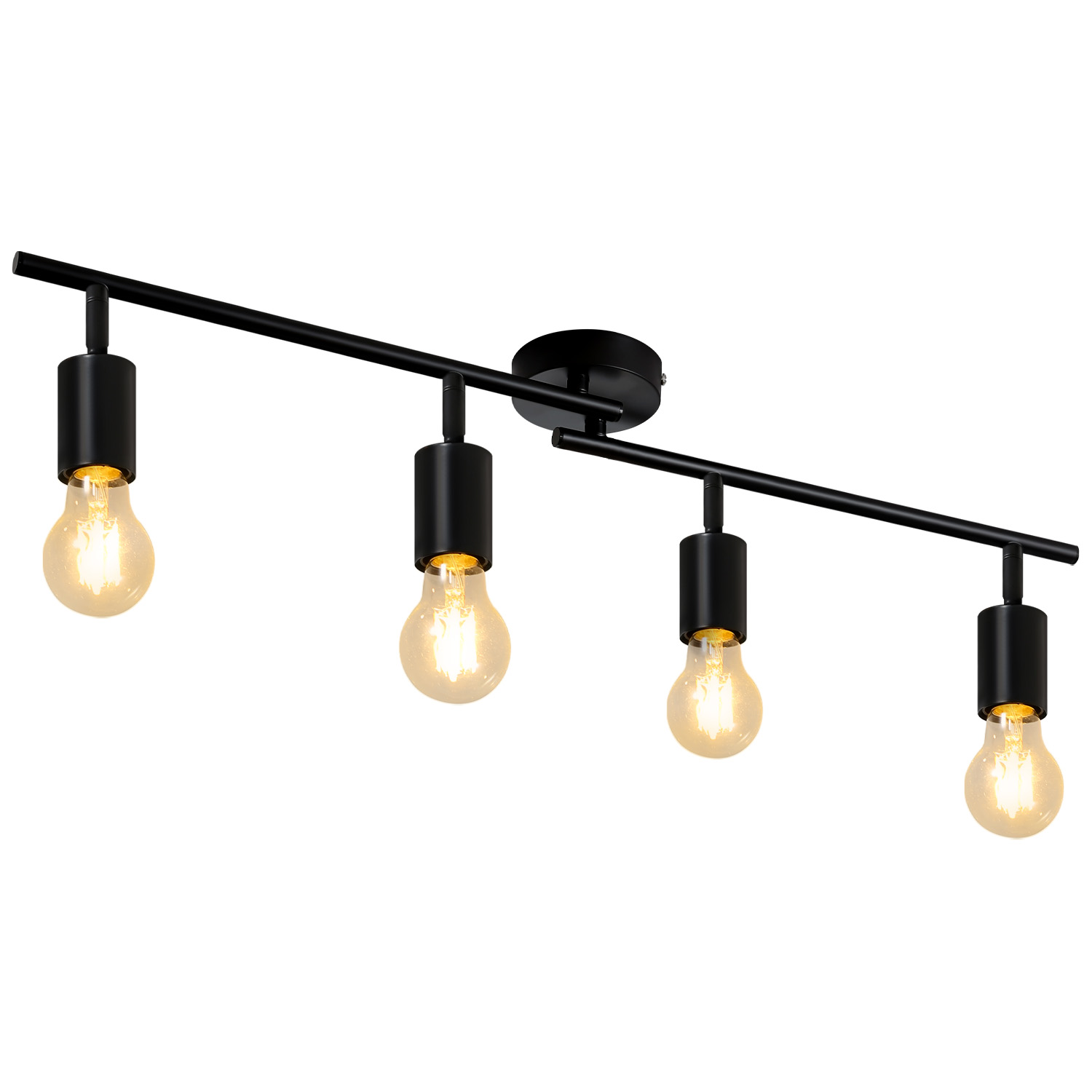 NETTLIFE - kattovalaisin musta E27 Vintage - käytävävalaisin 350° pyörivä teollinen keittiövalaisin keittiöön, olohuoneeseen, ei polttimoa