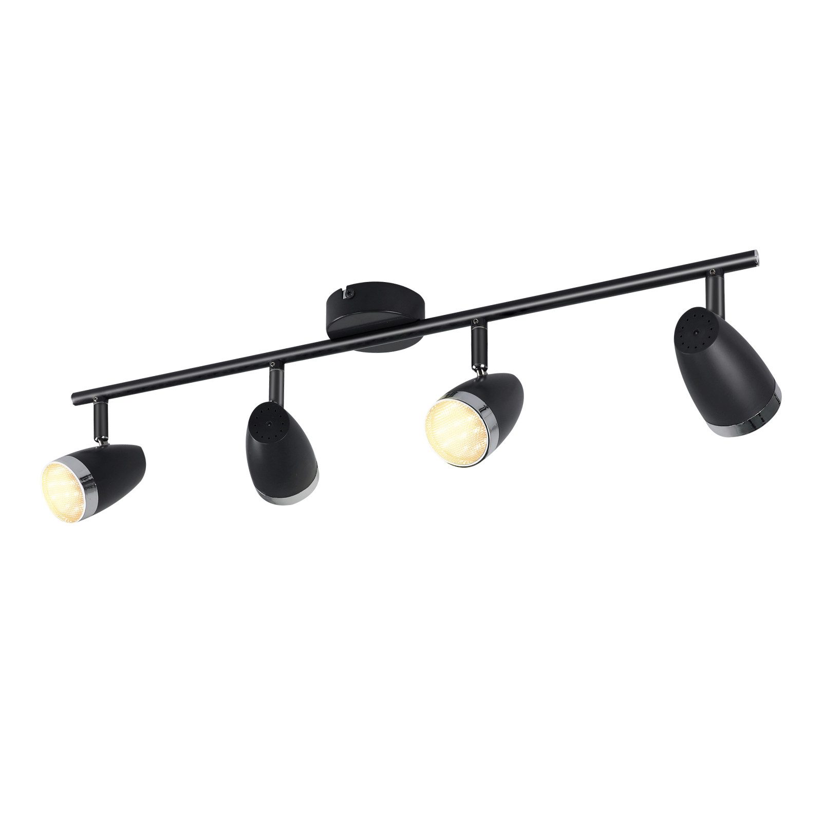 NETTLIFE moderni LED-kattospottivalaisin 4 lamppua 4 W musta 3000 K säädettävä 350°