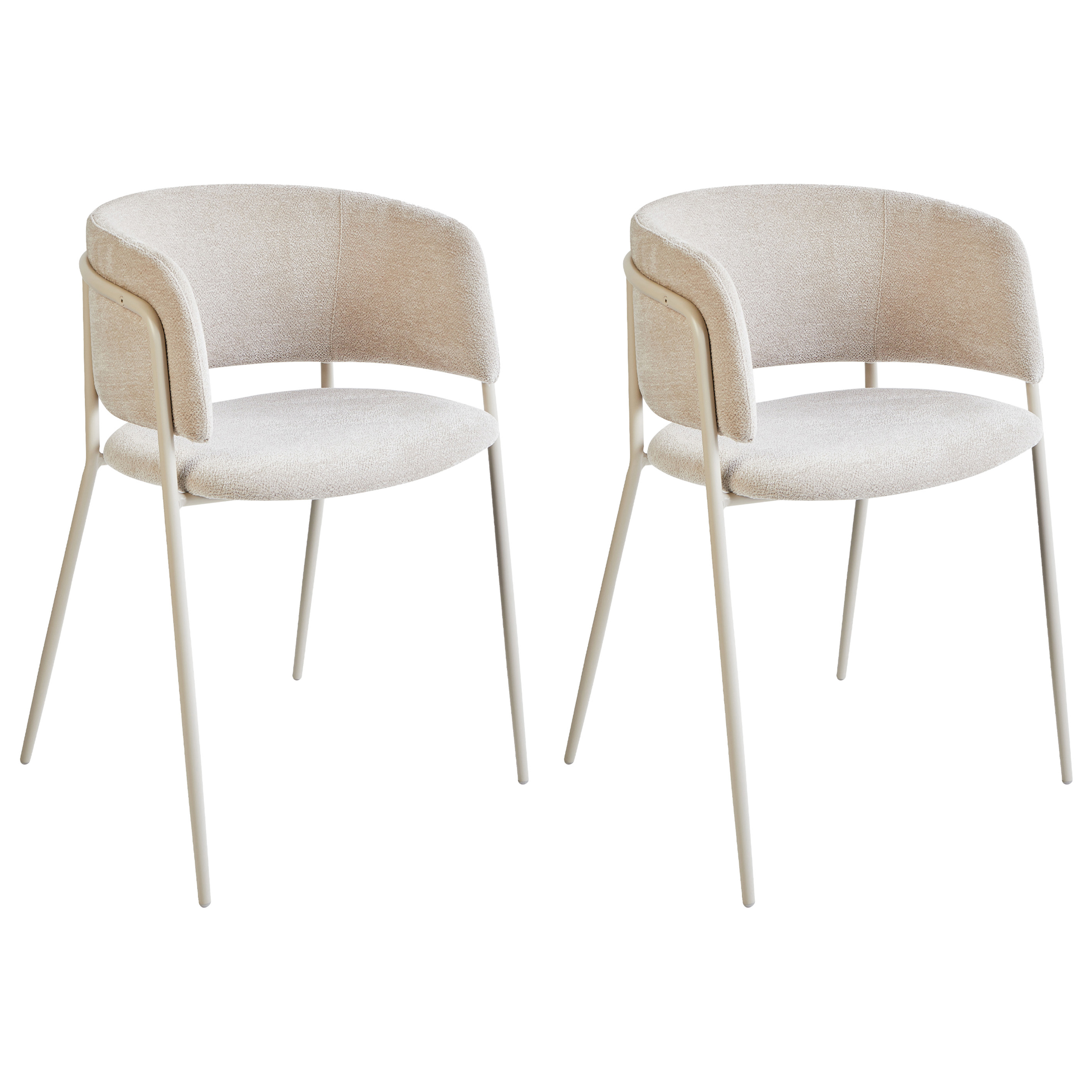 Ruokatuolisetti 2 kpl SPRINGER Chenille Vaaleanbeige