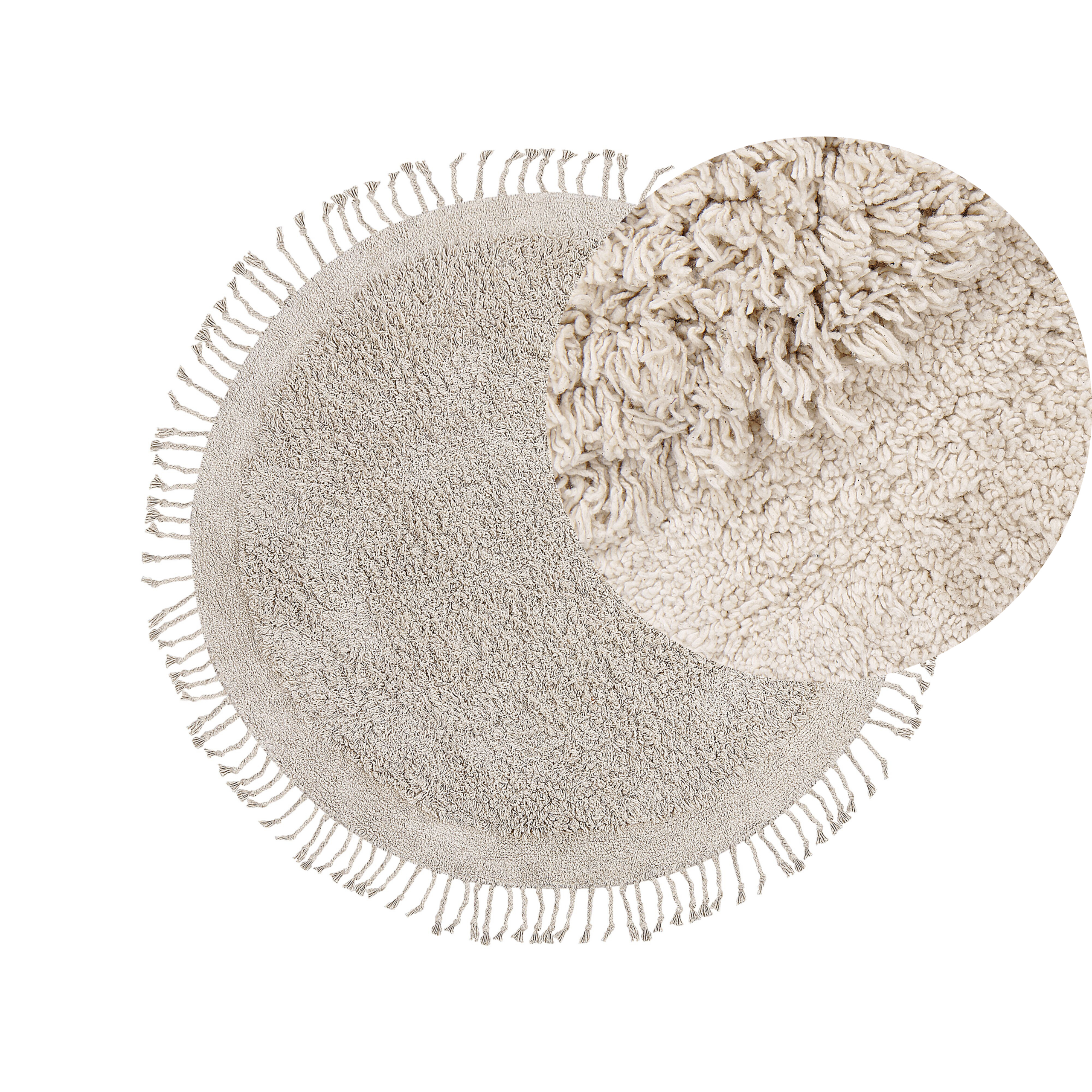 Matto BITLIS Vaaleanbeige ø 140 cm Puuvilla
