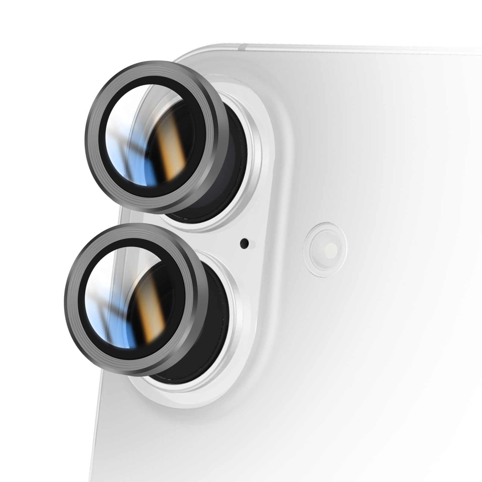 Kameran linssinsuoja iPhone 16:lle vahvistetulla reunalla