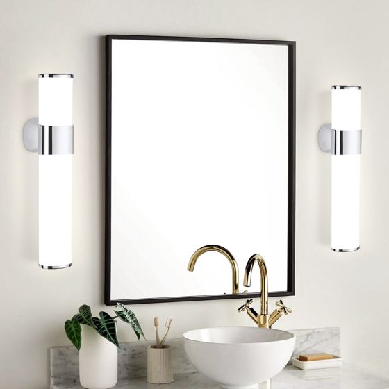 NETTLIFE LED - kylpyhuoneen, seinävalaisin, 2Kpl:n, setti, LED - kylpyhuoneen, peilivalaisin - moderni Kromi 6W, 30CM vedenpitävä, IP44 4000K