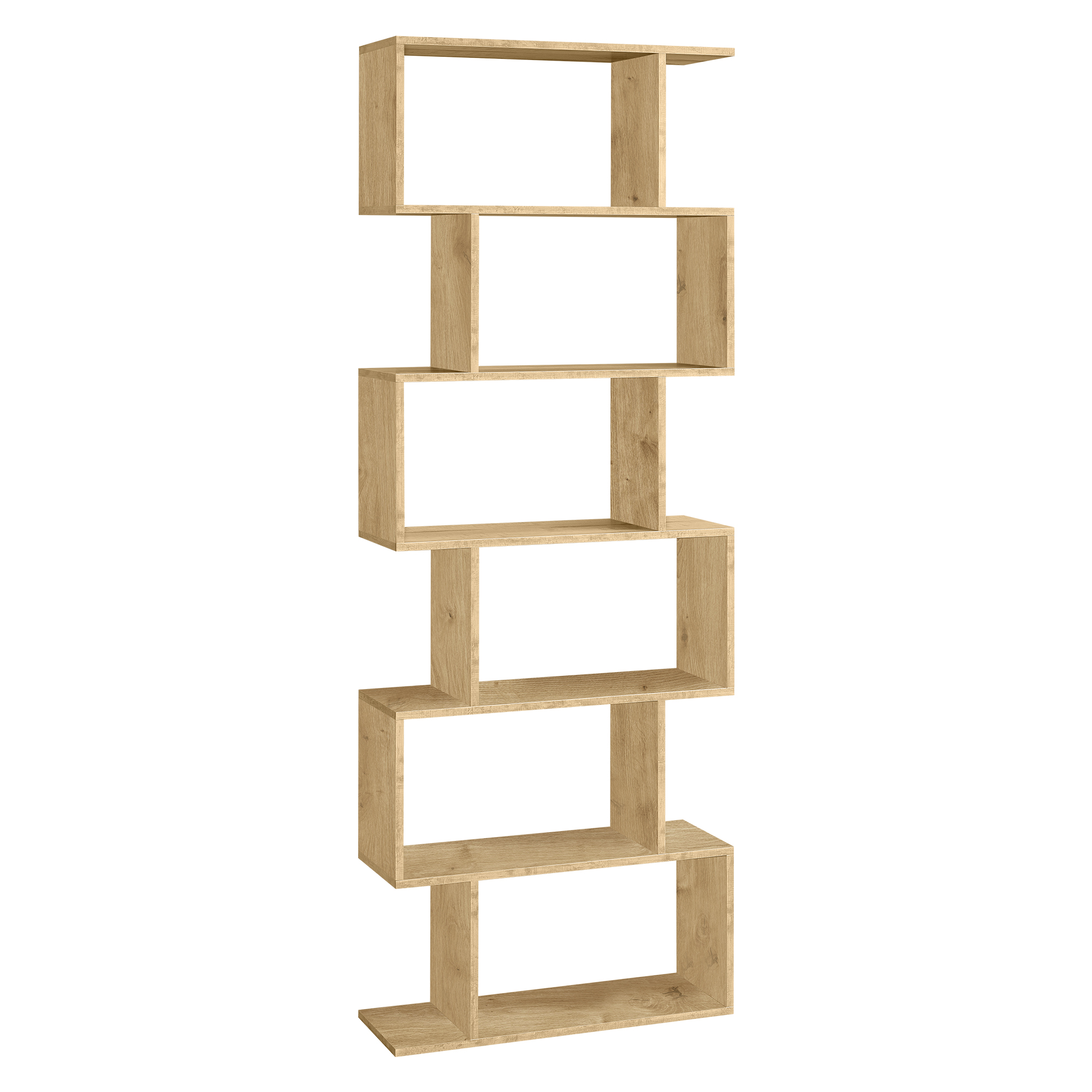 Regaali artisan-tammi LBC61B88 kirjahylly, 6 hyllyä, 70 x 24x190 cm