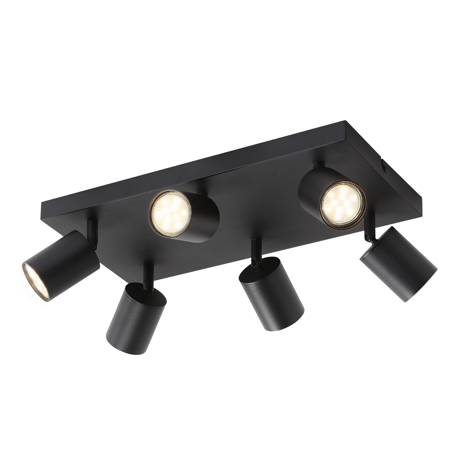 NETTLIFE 6- lamppuinen kattokohdevalaisin, musta metalli