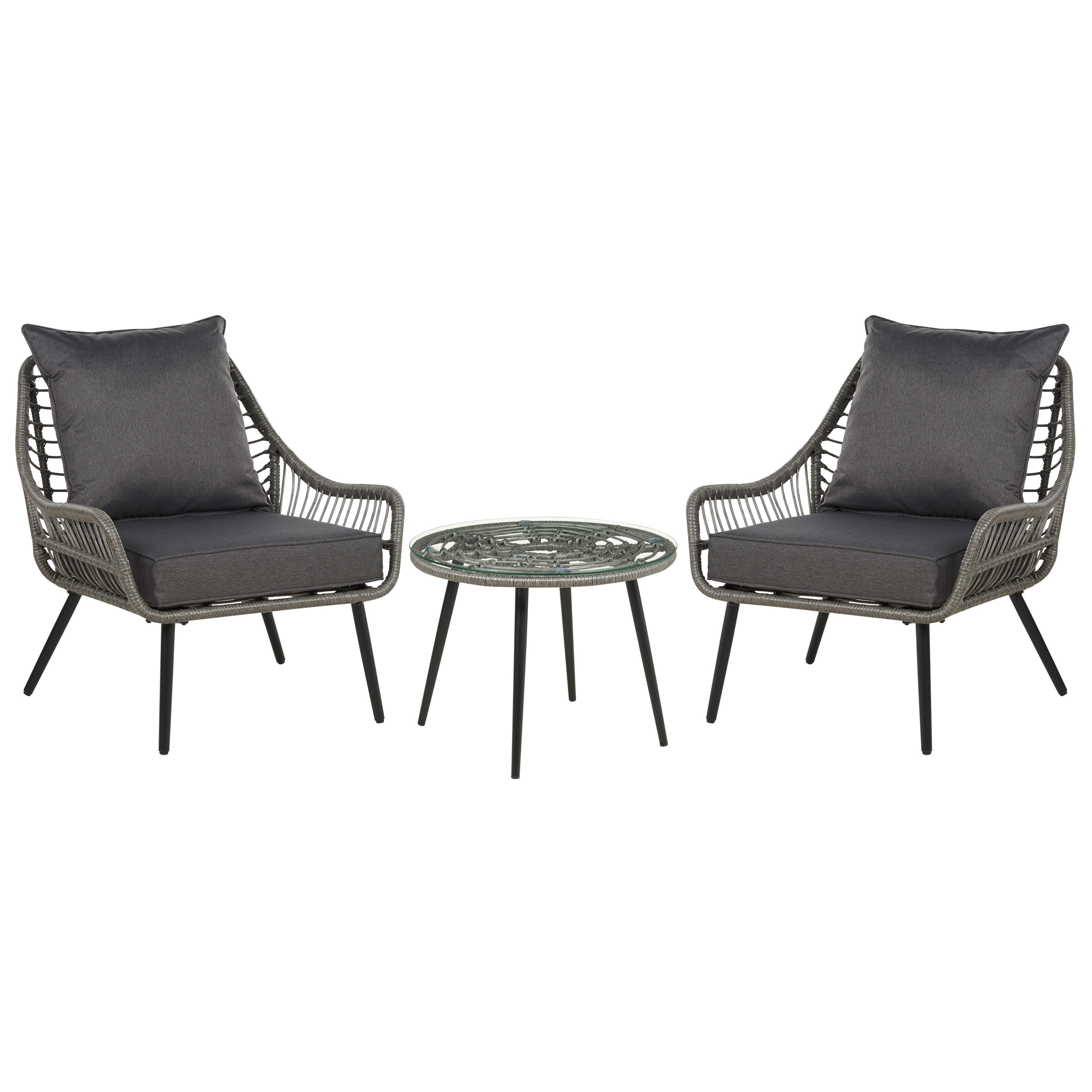 Bistrosetti tyynyillä LAURETO polyrottinki Harmaa