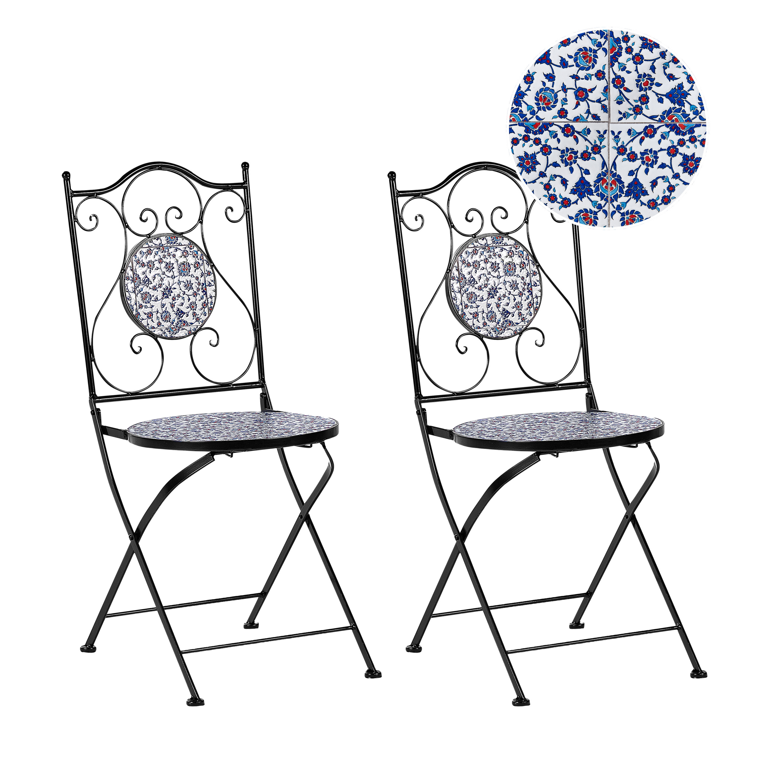 Puutarhatuolisetti 2 kpl CAMPRENA metalli Musta