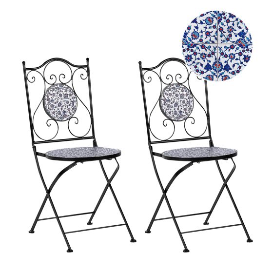 Puutarhatuolisetti 2 kpl CAMPRENA metalli Musta
