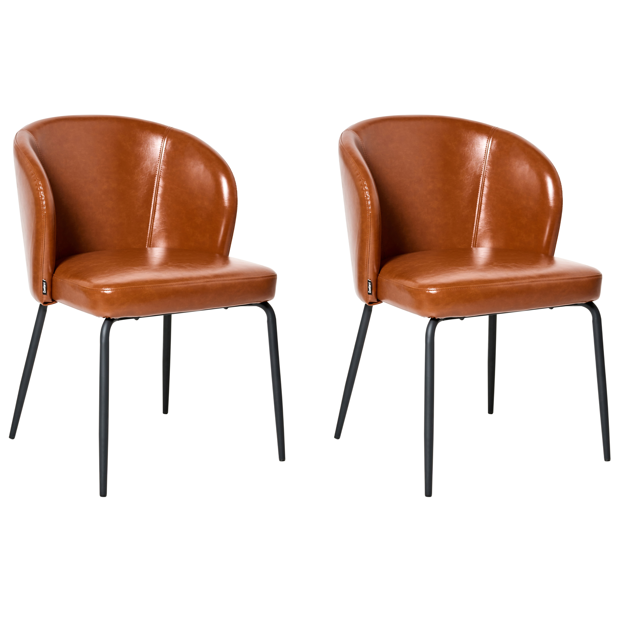 Ruokatuolisetti 2 kpl ZANA keinonahka Kullanruskea