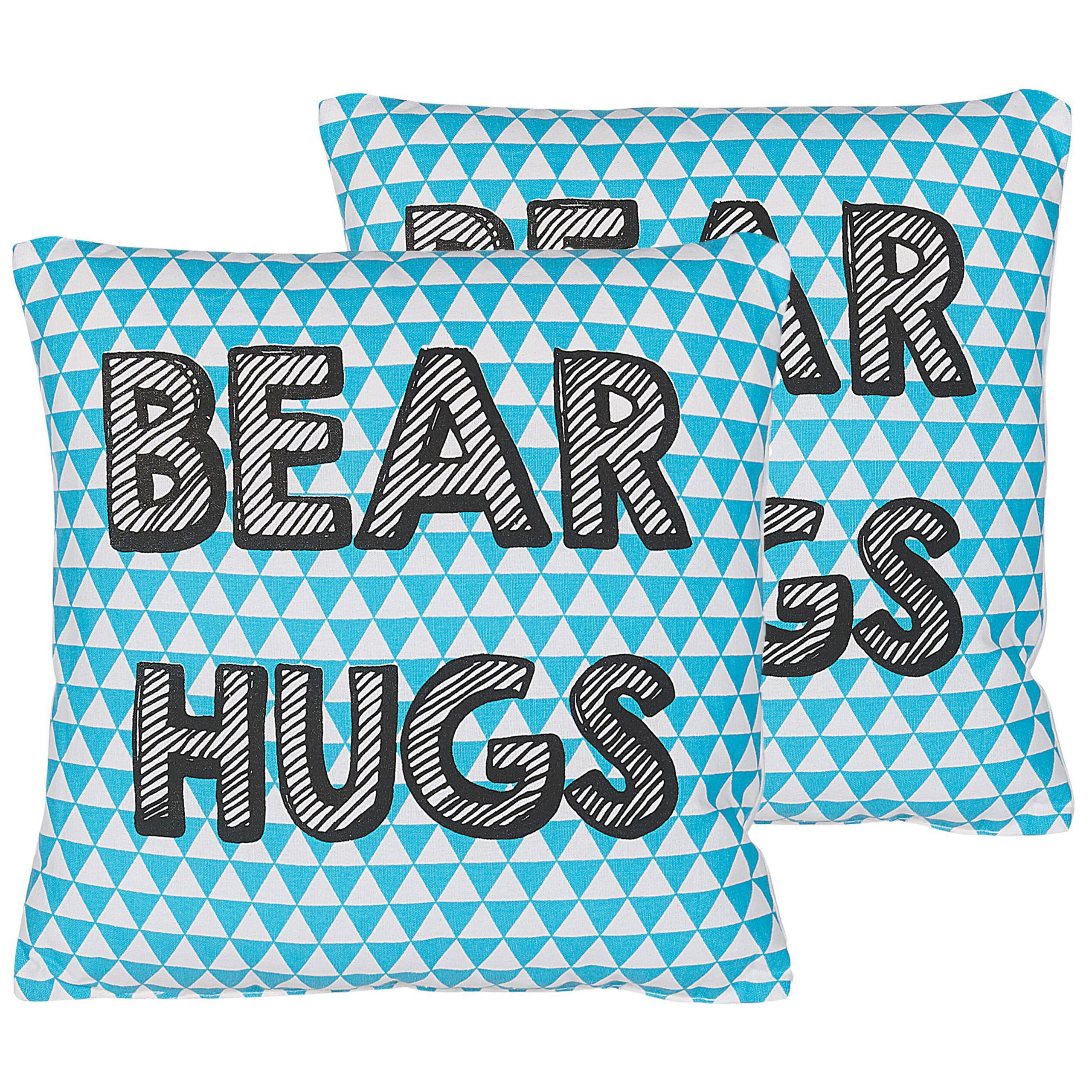 Koristetyynysetti 2 kpl RADZKOT puuvilla 40 x 40 cm Sininen