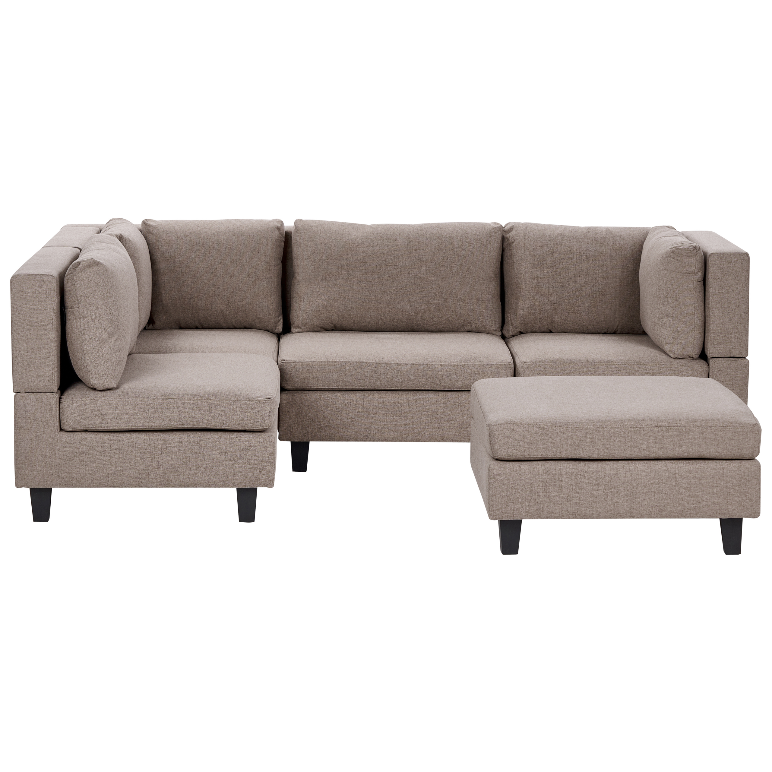 Moduulikulmasohva 4-istuttava UNSTAD kangas Ruskea ja rahi Oikea