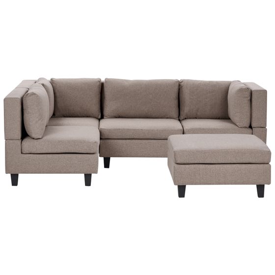 Moduulikulmasohva 4-istuttava UNSTAD kangas Ruskea ja rahi Oikea