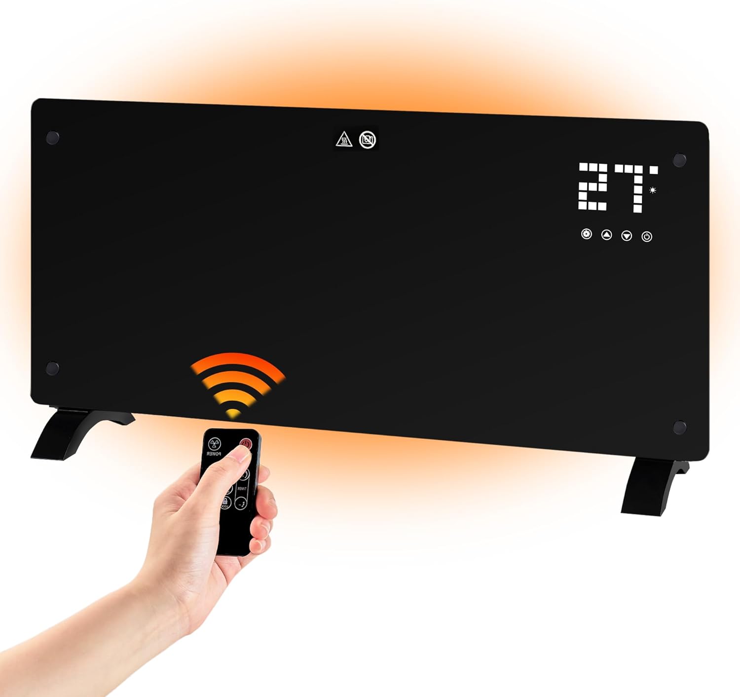 NETTLIFE 2000 W sähkölämmitin, hiljainen patteri kaukosäätimellä, termostaatilla, ajastimella ja kahdella tehotasolla.