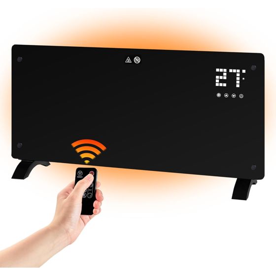 NETTLIFE 2000 W sähkölämmitin, hiljainen patteri kaukosäätimellä, termostaatilla, ajastimella ja kahdella tehotasolla.