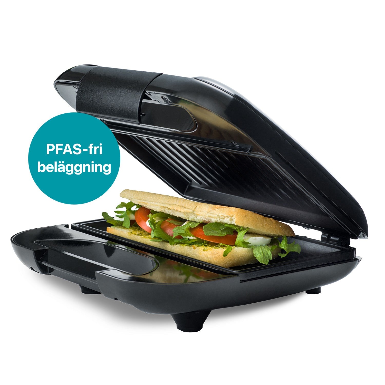 Sandwich Grill, Tarttumaton, 22x12cm, 750W, Musta