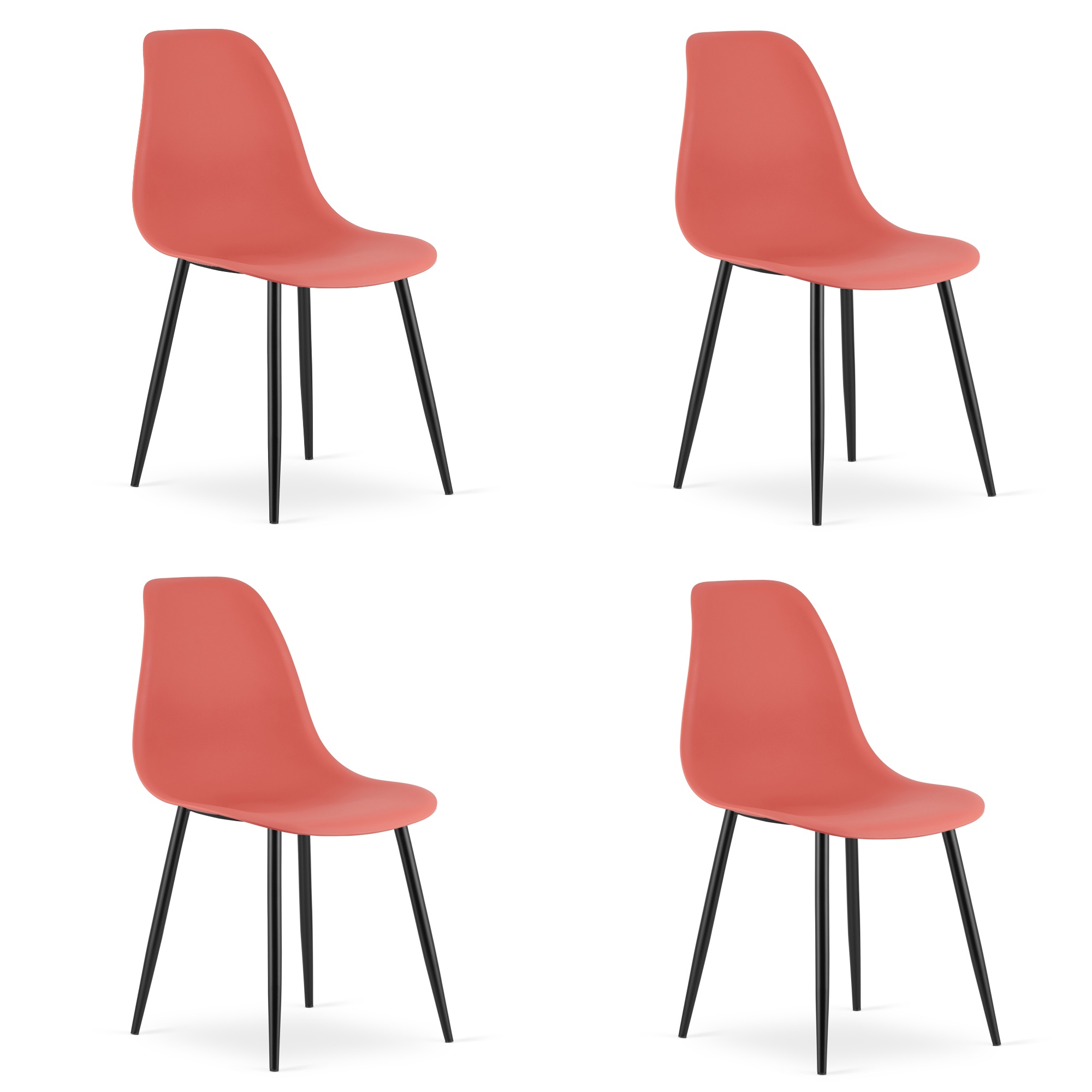 WAT työtuoli, sinoberi, mustat jalat (4 kpl)