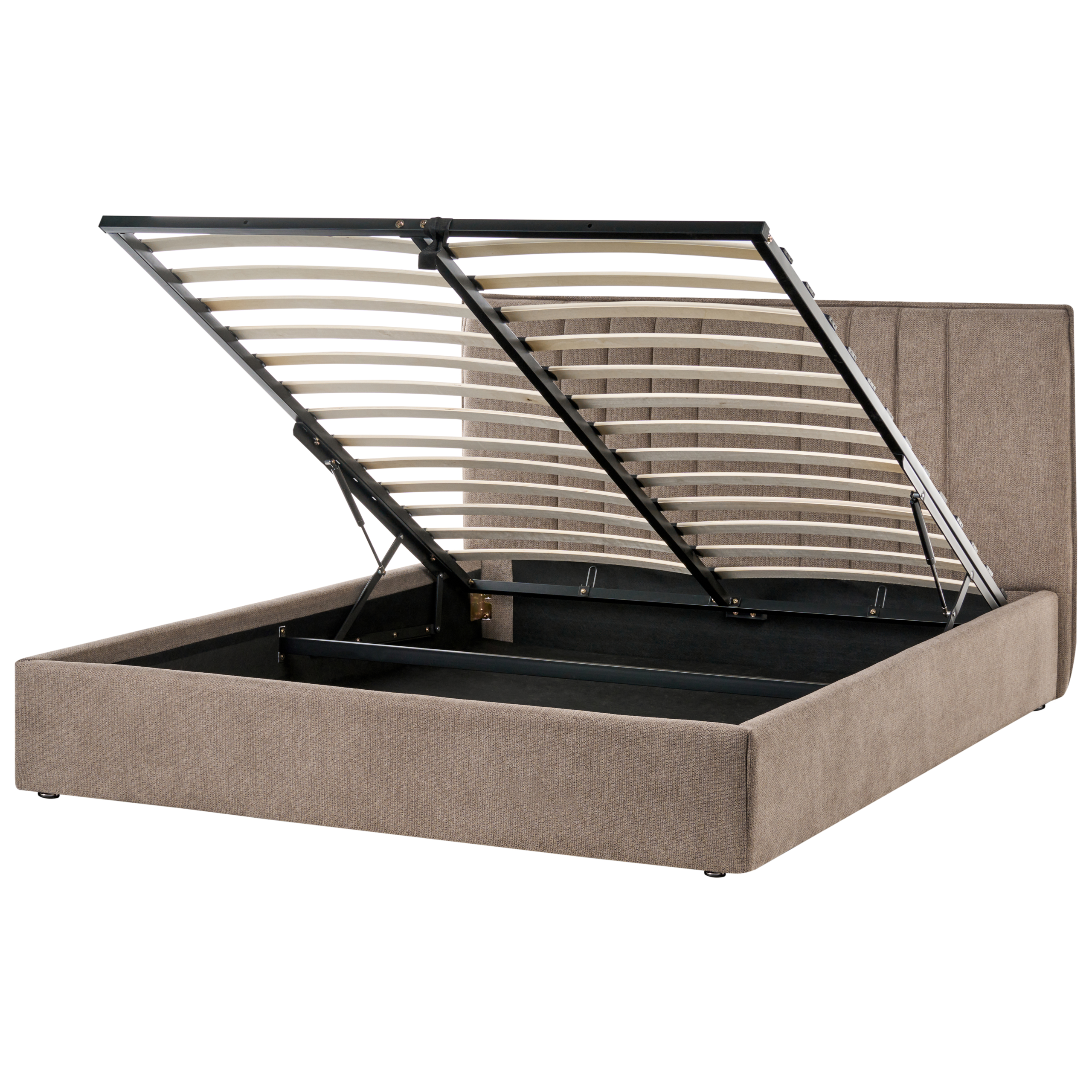 Sänky säilytystilalla kangas TARASCON 160 x 200 cm Ruskeanharmaa