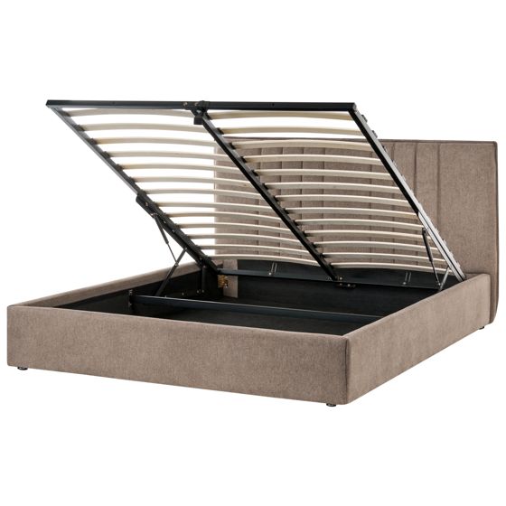 Sänky säilytystilalla kangas TARASCON 160 x 200 cm Ruskeanharmaa