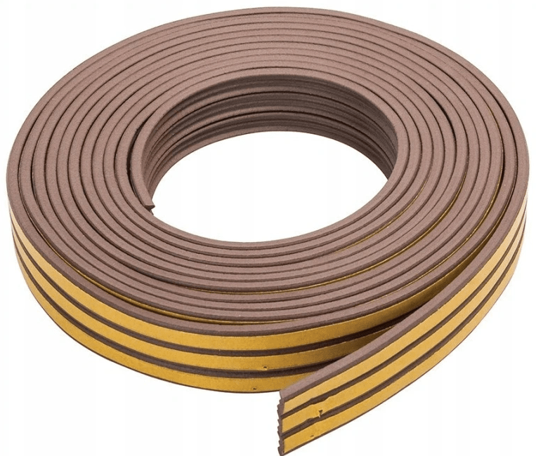 Kumitiiviste PVC-ikkunoihin ja oviin, E-profiili, 2x3m, ruskea