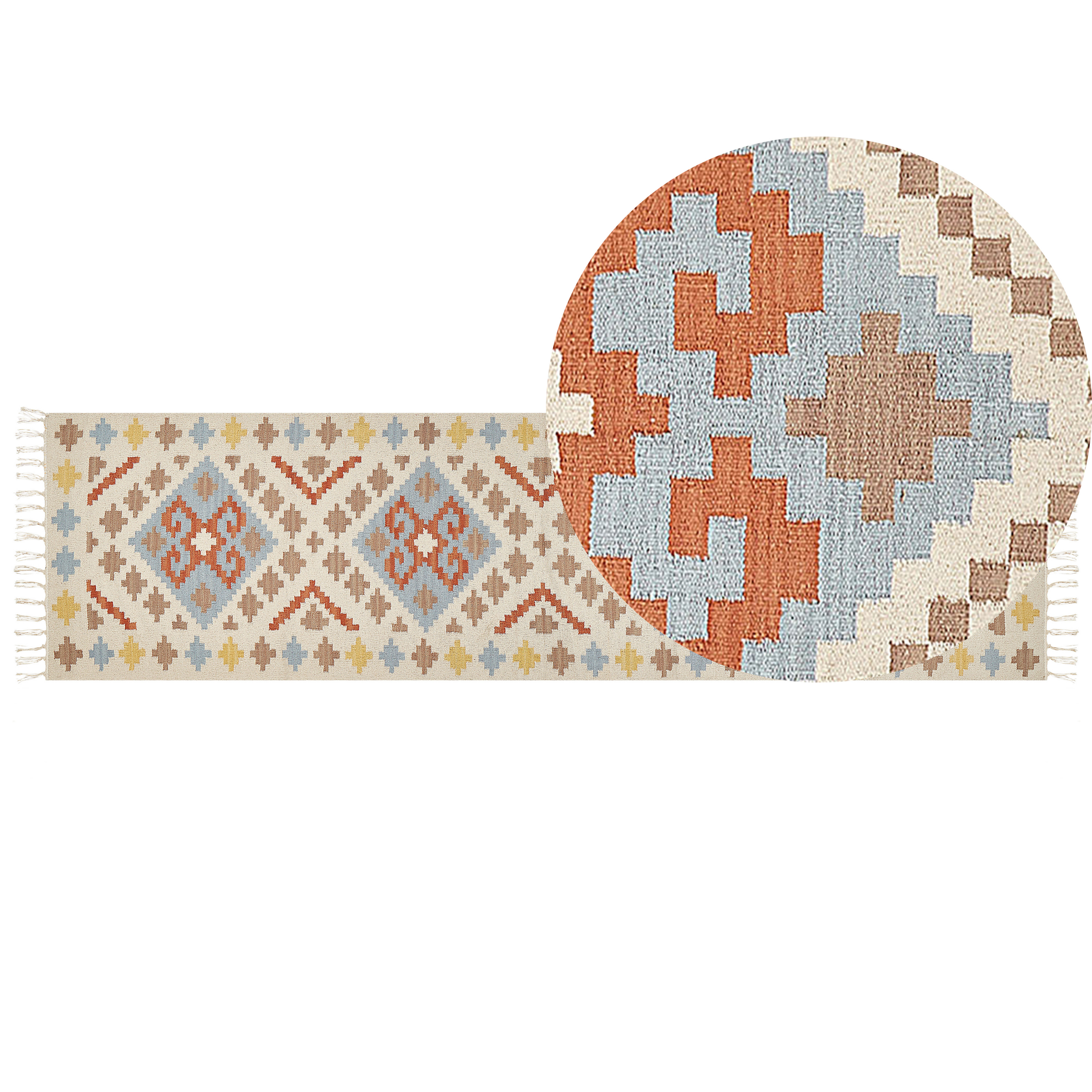 Matto ATAN Monivärinen 80 x 300 cm puuvilla Kelim-matto