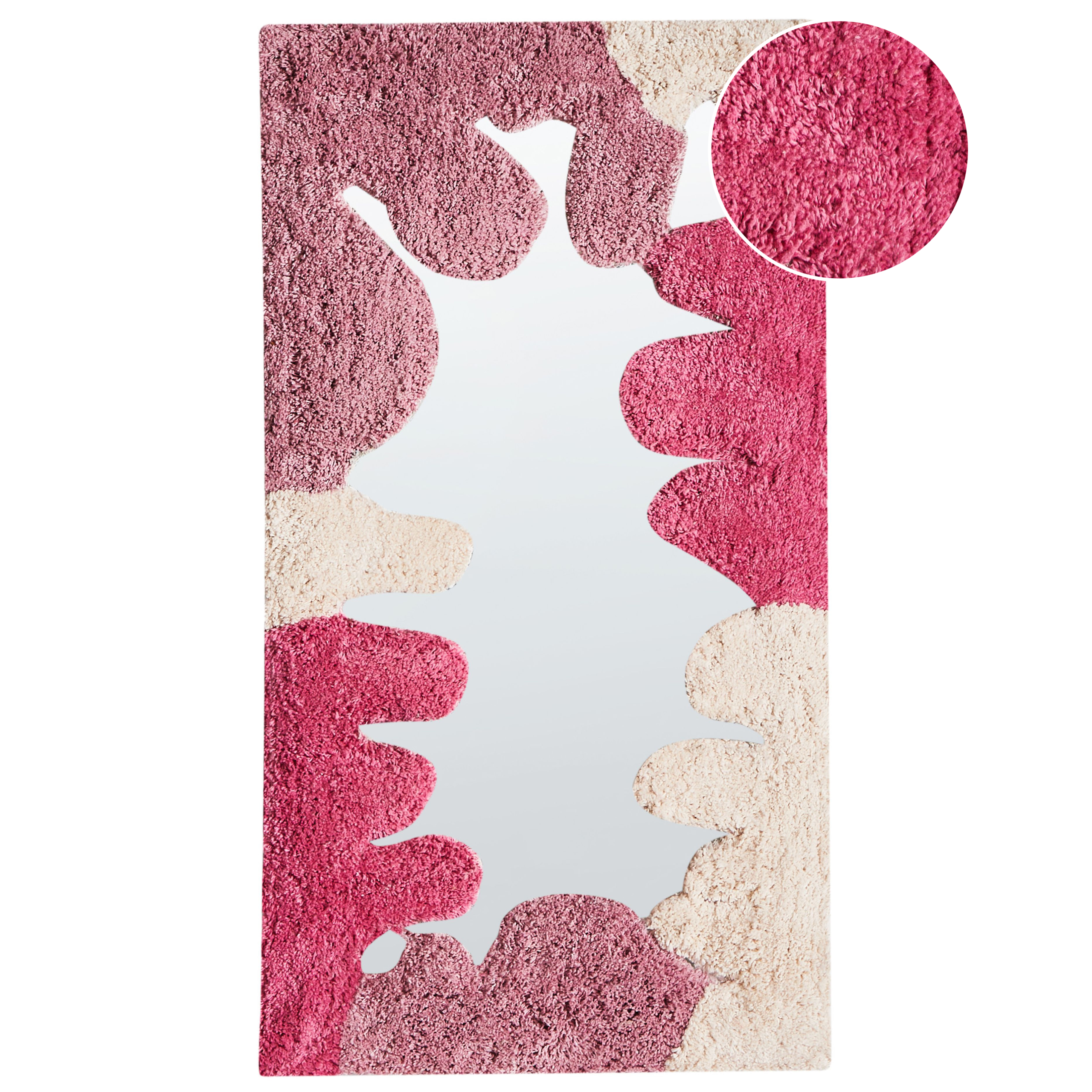 Seinäpeili CAGERI 41 cm 75 cm puuvilla Vaaleanpunainen