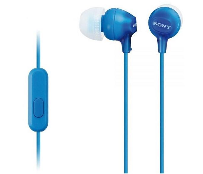 Sony MDR-EX15AP Langalliset Nappikuulokkeet Mikrofonilla Sininen