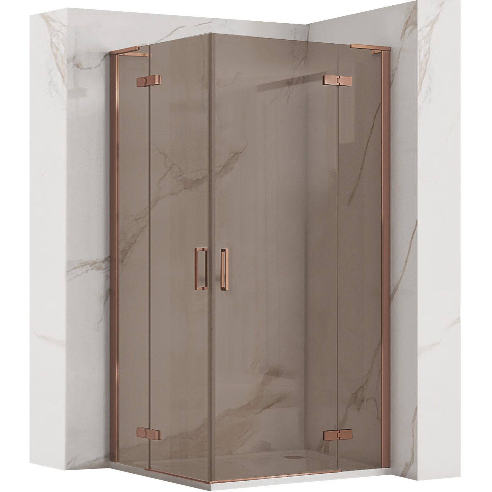 REA Suihkukaappi Hugo Double 100x100 harjattu kupari, 100X100X200, 5CM