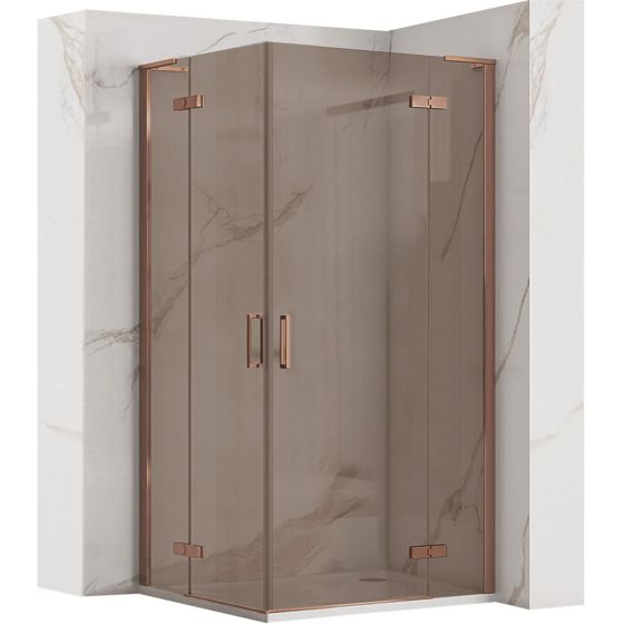 REA Suihkukaappi Hugo Double 100x100 harjattu kupari, 100X100X200, 5CM