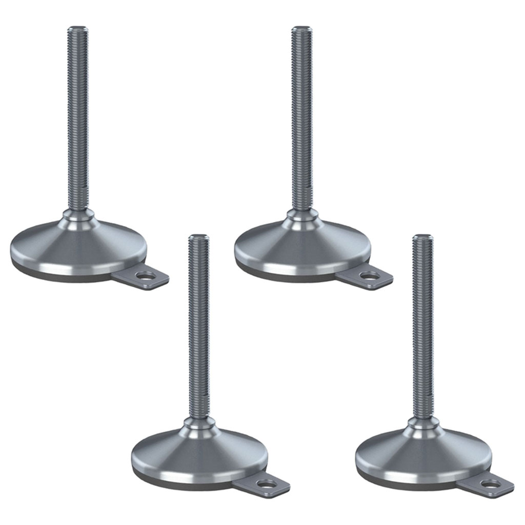 Ruostumaton tasoitusjalka M16x150, pohja 105 mm ja tärinänvaimennustyyny, 8800 kg – 4 kpl:n sarja