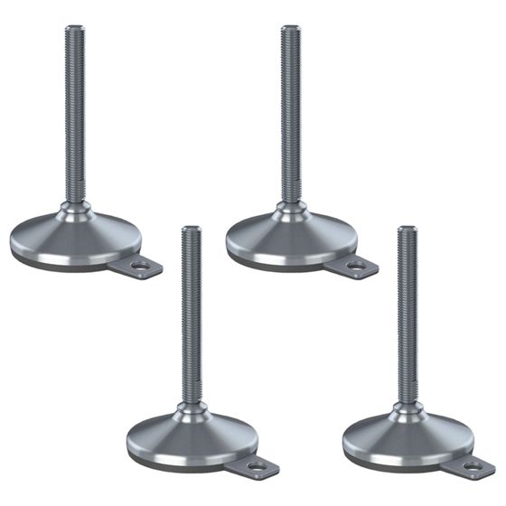 Ruostumaton tasoitusjalka M16x150, pohja 105 mm ja tärinänvaimennustyyny, 8800 kg – 4 kpl:n sarja