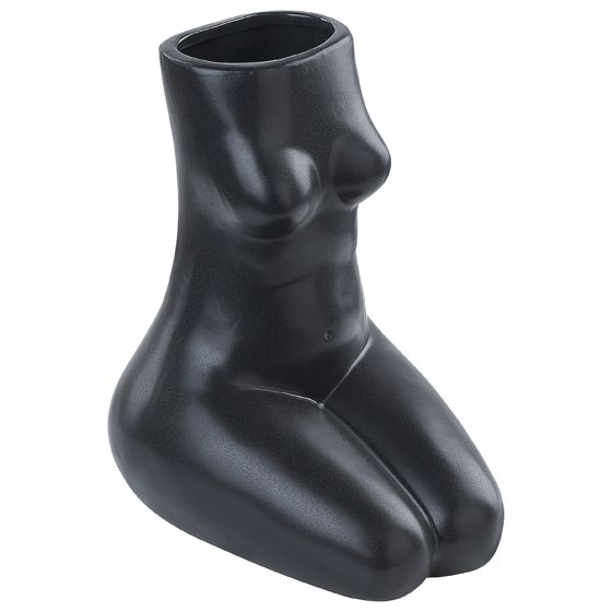 Kukkamaljakko PYRGOS 22 cm Keramiikka Musta