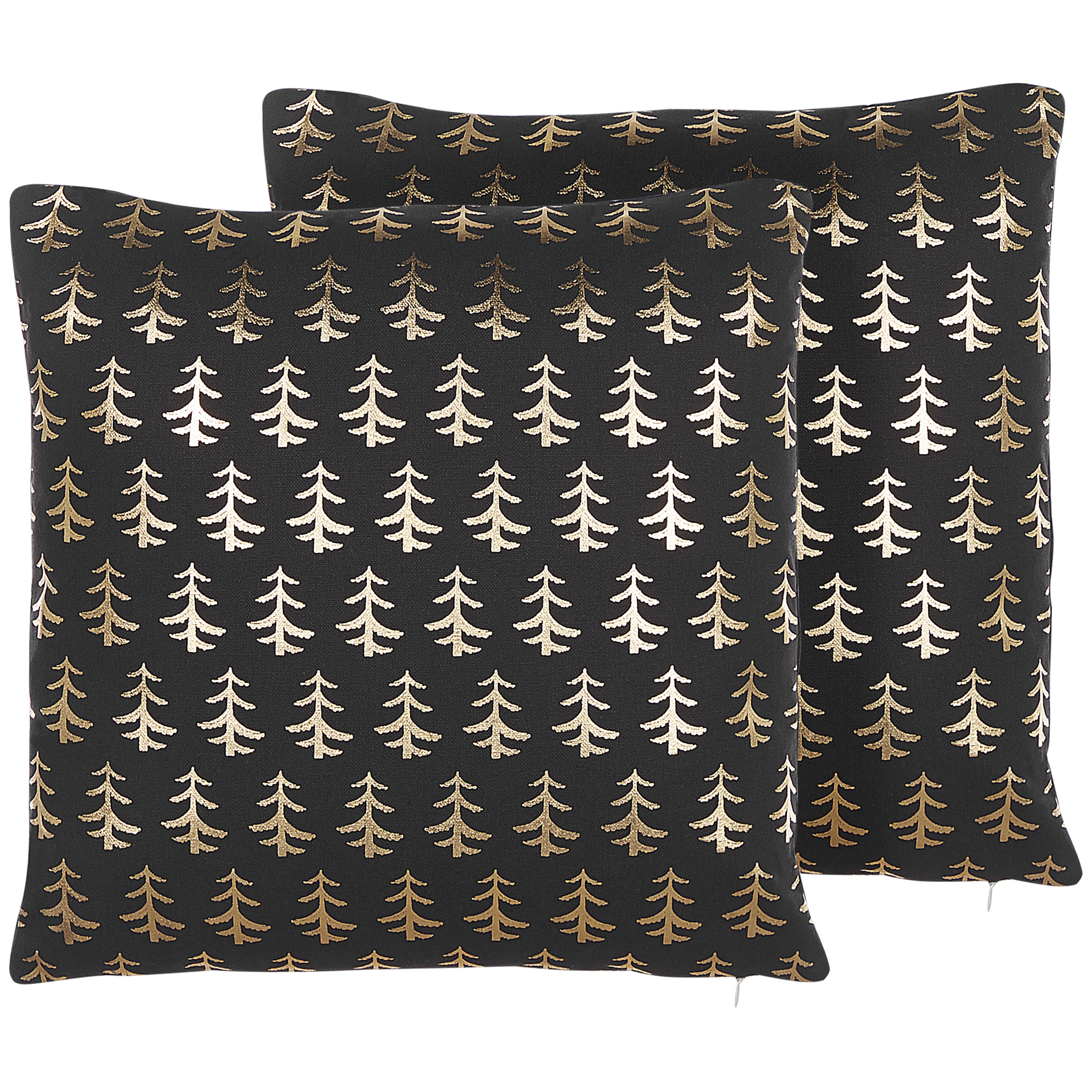 Koristetyynysetti 2 kpl LEROY 45 x 45 cm Puuvilla Musta Joulukuvio