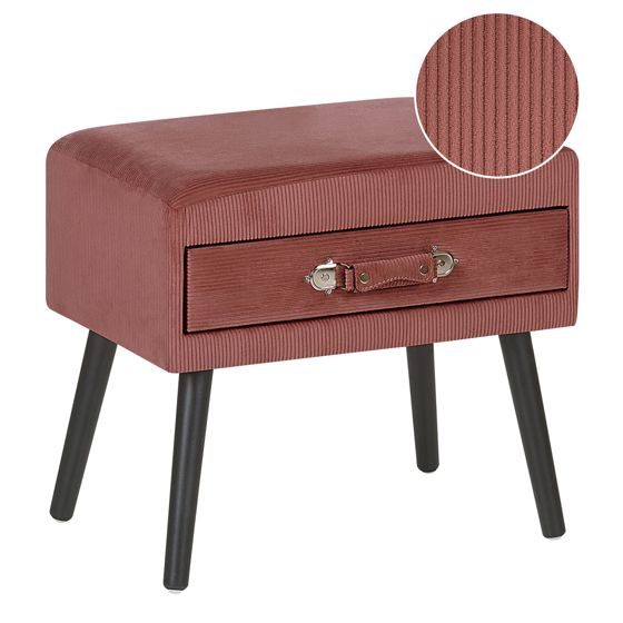 Yöpöytä laatikolla EUROSTAR vakosametti Vaaleanpunainen