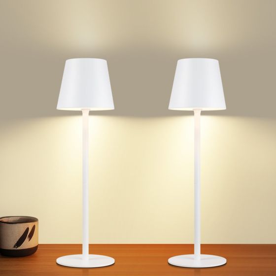 NETTLIFE Langaton akkukäyttöinen, yöpöytävalaisin, 2kpl - 2600mh A, LED - ladattava, ulkopöytävalaisin Kosketusnäyttöinen, akkuvalaisin Valkoinen, USB