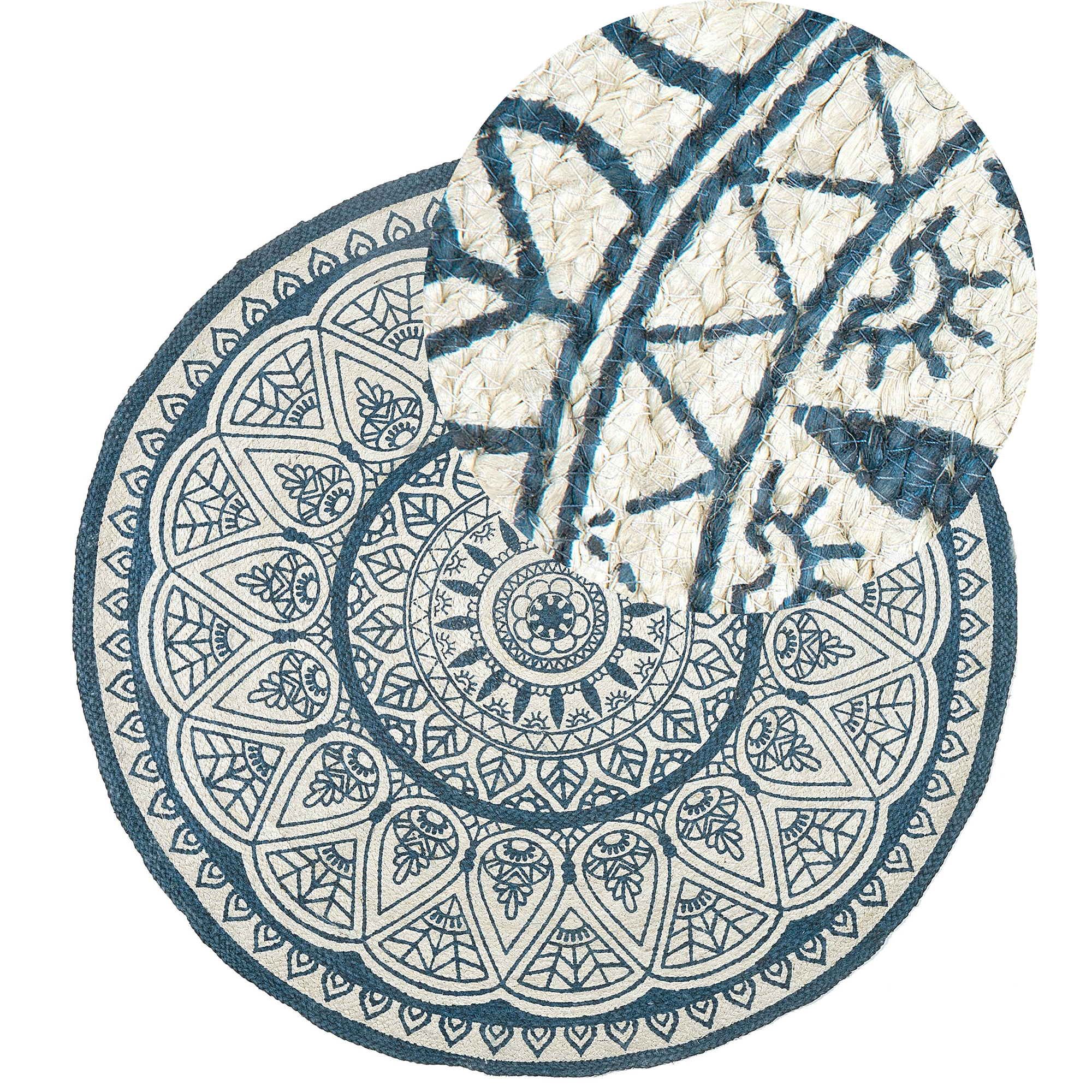 Matto ANADERE Sininen ø 120 cm juutti