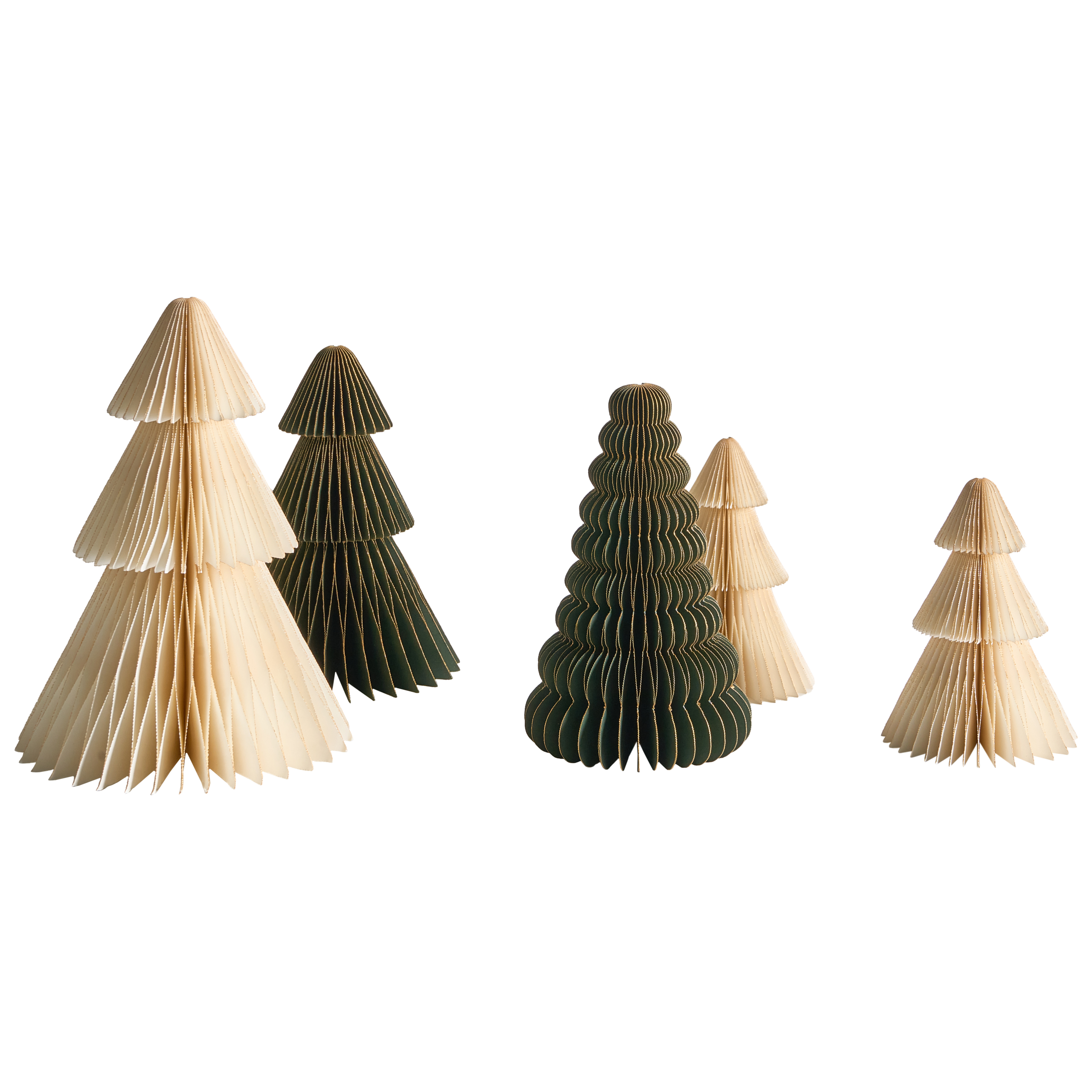 Joulukoristesetti 5 kpl VORMA 25 cm Joulukuusi Beige/vihreä