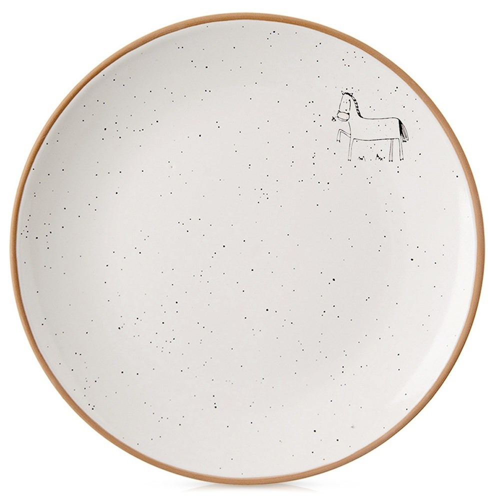 Beige keraaminen jälkiruokalautanen 20 cm