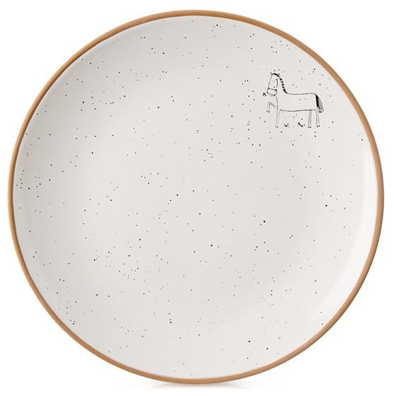 Beige keraaminen jälkiruokalautanen 20 cm