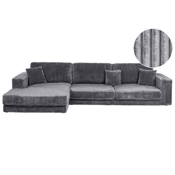 Kulmasohva LOFOTEN vakosametti Tummanharmaa 4-istuttava Oikea