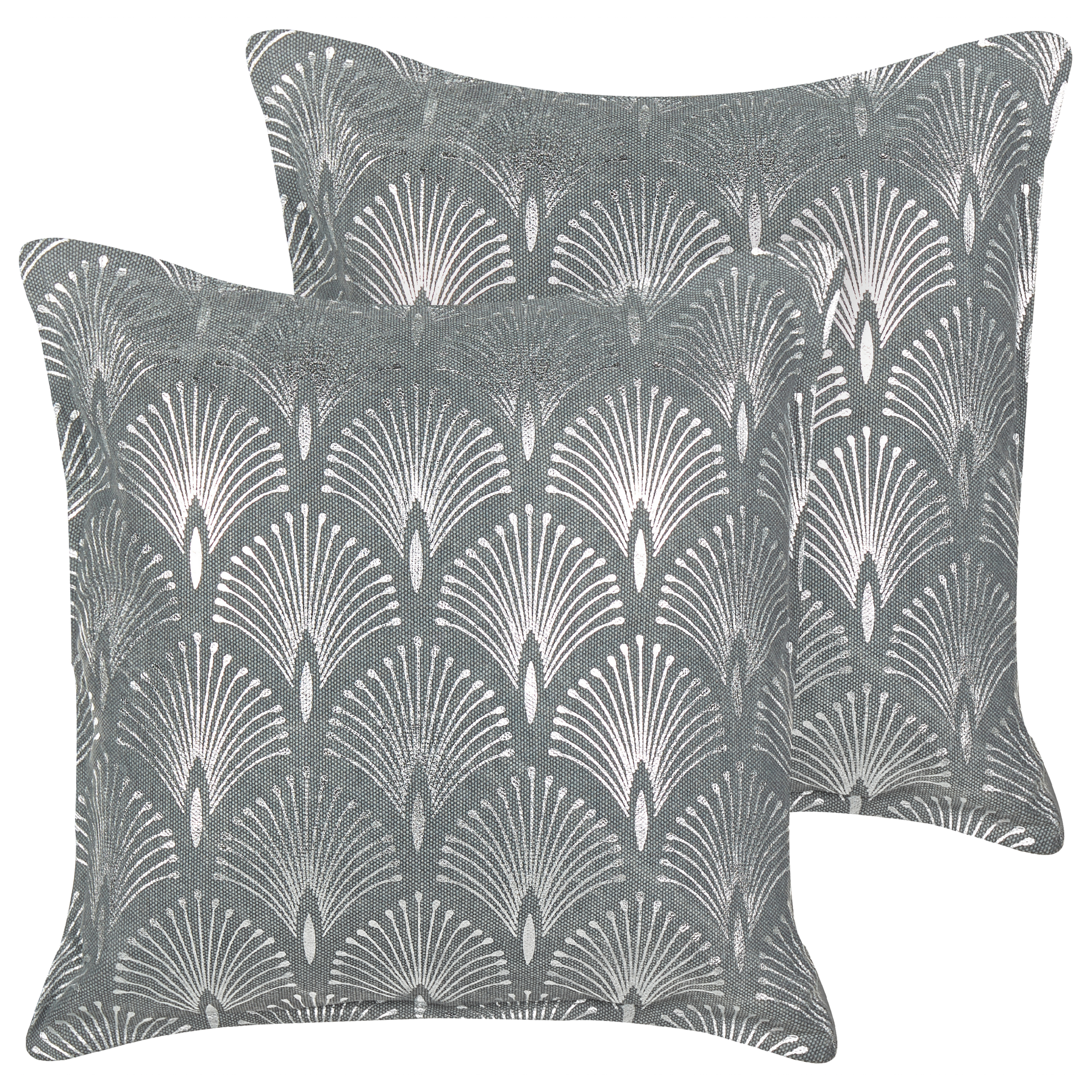Koristetyynysetti 2 kpl HOYA 45 x 45 cm Puuvilla Harmaa Geometrinen kuvio