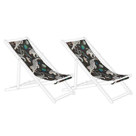 Aurinkotuolin vaihtokangassetti 2 kpl ANZIO/AVELLINO 113 x 44 cm Musta