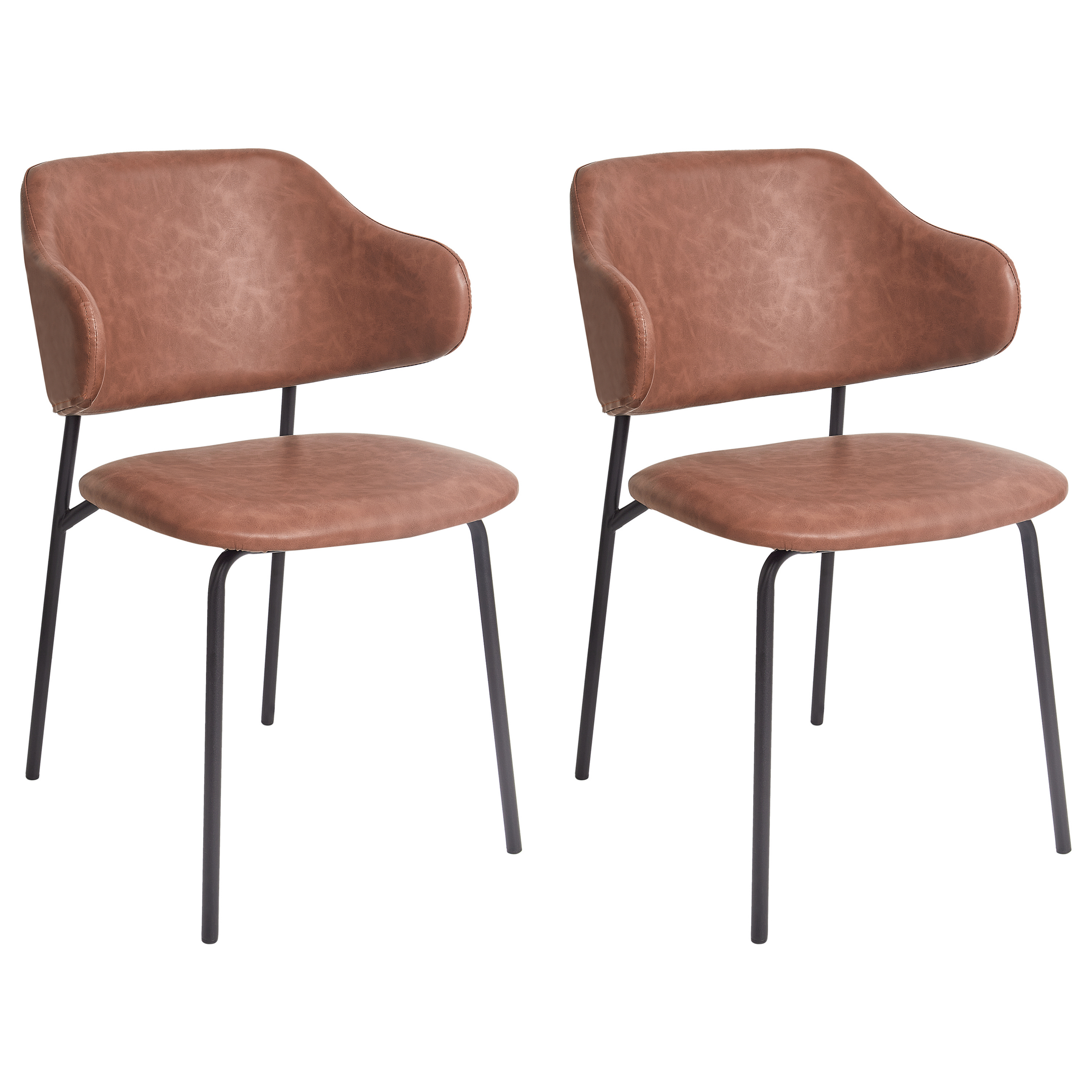 Ruokatuolisetti 2 kpl KENAI keinonahka Ruskea