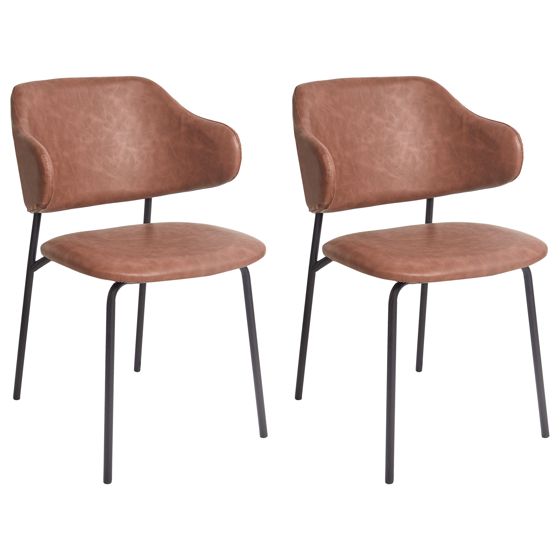 Ruokatuolisetti 2 kpl KENAI keinonahka Ruskea