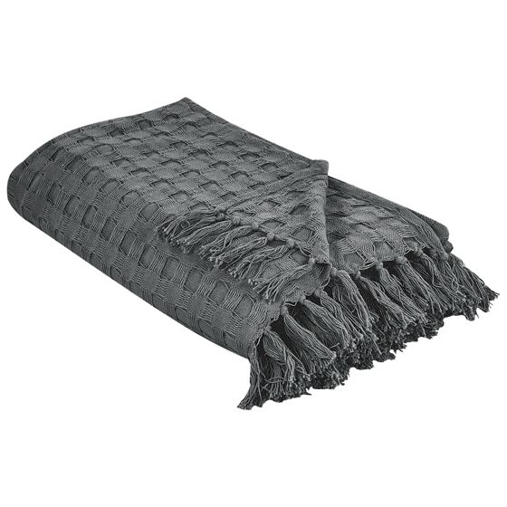 Päiväpeitto BERE puuvilla 200 x 220 cm Tummanharmaa