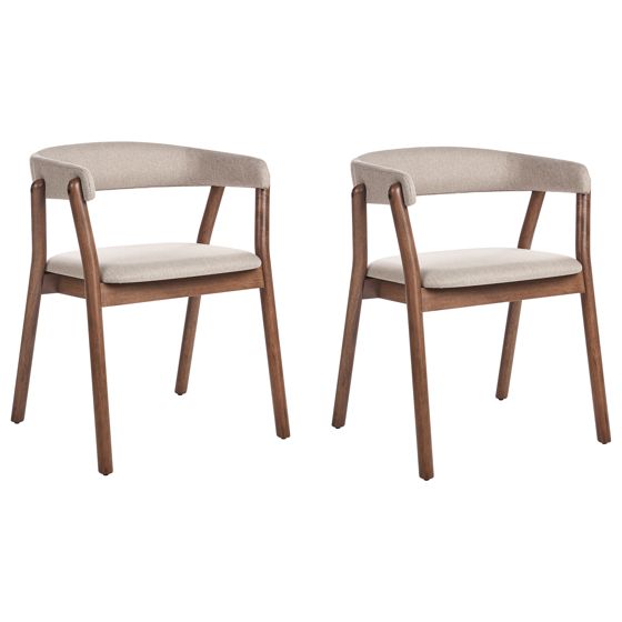 Ruokatuolisetti 2 kpl MYLO Kangas Tummanruskea/beige