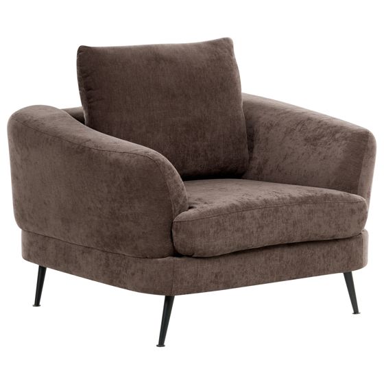 Nojatuoli KJAER chenille Tummanruskea