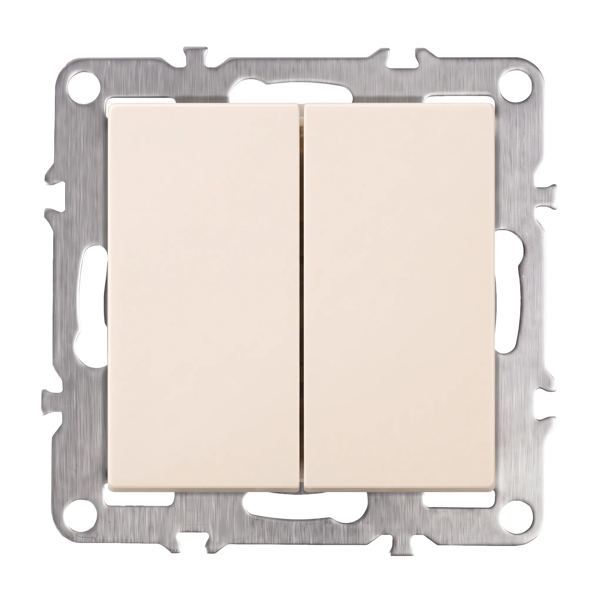 Toolight Kaksoiskytkin OSTE JNH007-W Beige 4x7, 4x7, 4cm