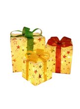 NETTLIFE LED-joulukoristeiden lahjarasia: 3 joulurasiaa sisällä kaukosäätimellä, joulutähtivaloilla ja paristoilla, 50 LEDiä