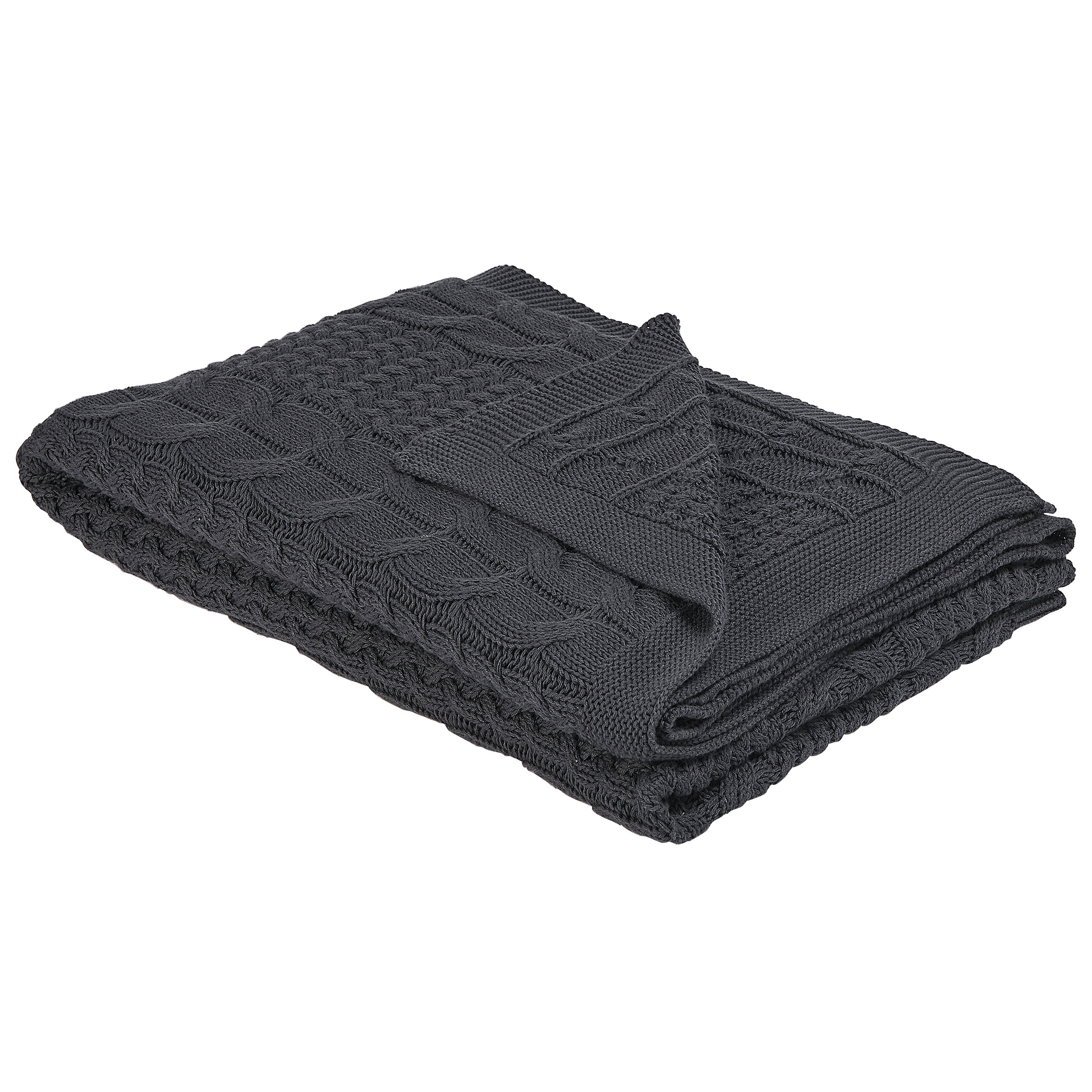 Torkkupeitto FETHIYE puuvilla 140 x 170 cm Tummanharmaa