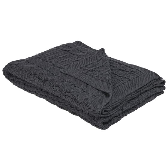 Torkkupeitto FETHIYE puuvilla 140 x 170 cm Tummanharmaa