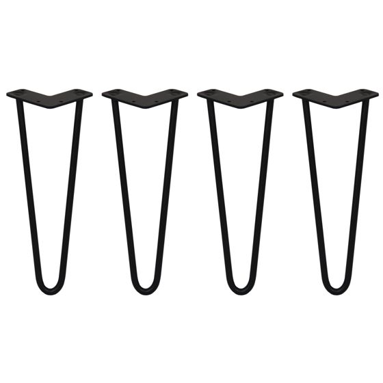 4 x 14" hiusneulanpäät - 2 piikkiä - 12 mm - musta